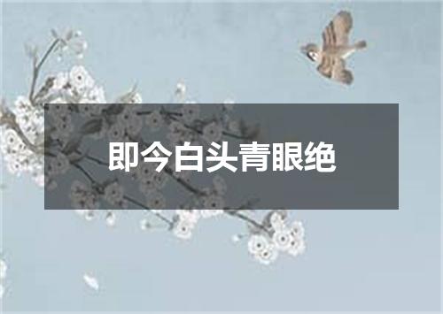 即今白头青眼绝