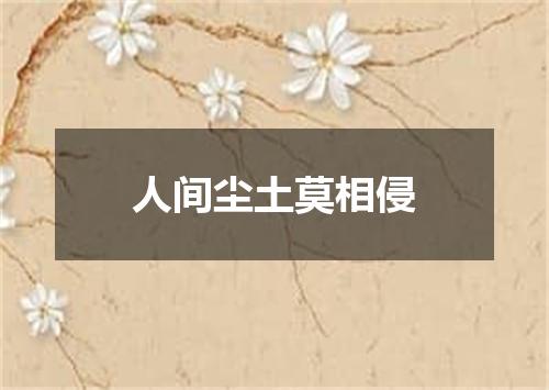 人间尘土莫相侵