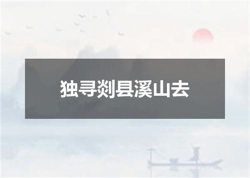 独寻剡县溪山去