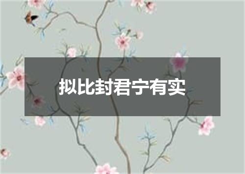 拟比封君宁有实