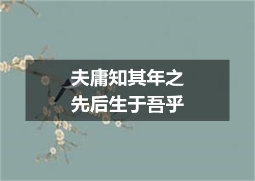 夫庸知其年之先后生于吾乎