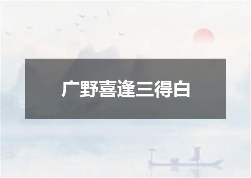 广野喜逢三得白