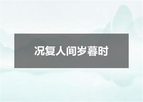 况复人间岁暮时