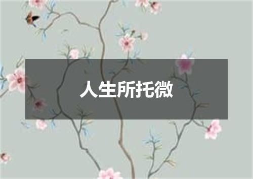 人生所托微
