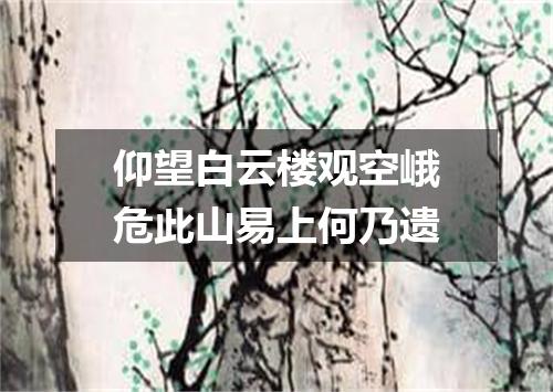 仰望白云楼观空峨危此山易上何乃遗