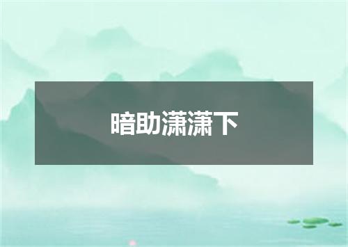暗助潇潇下