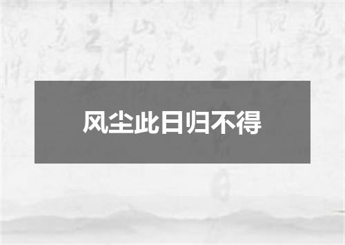 风尘此日归不得