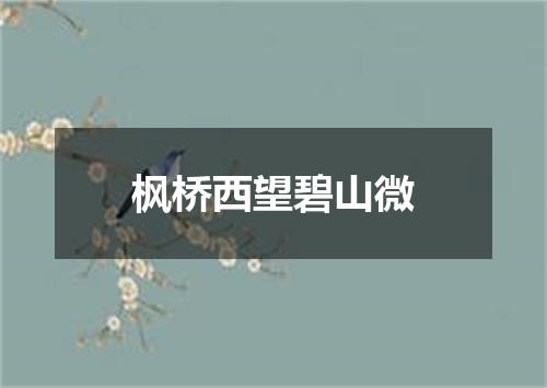 枫桥西望碧山微