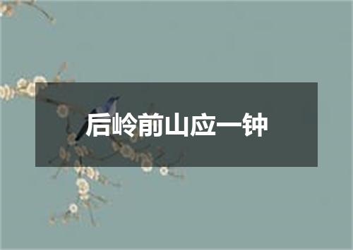 后岭前山应一钟