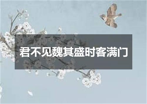 君不见魏其盛时客满门