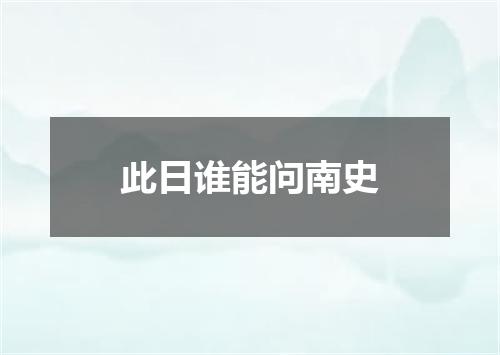 此日谁能问南史