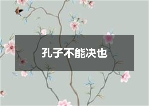 孔子不能决也