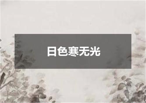 日色寒无光