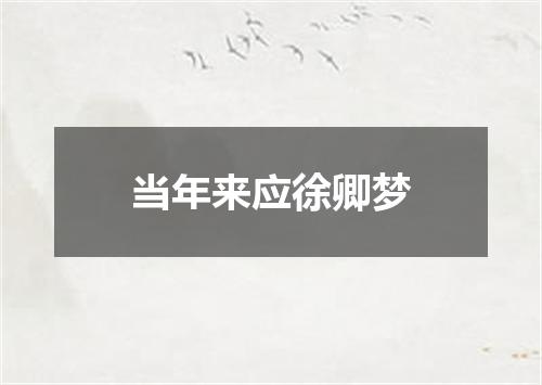 当年来应徐卿梦