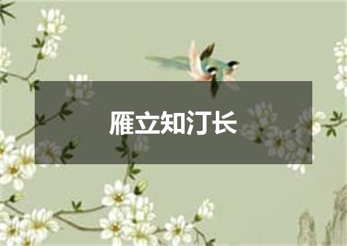 雁立知汀长