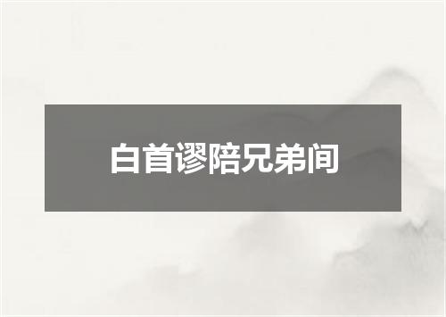 白首谬陪兄弟间