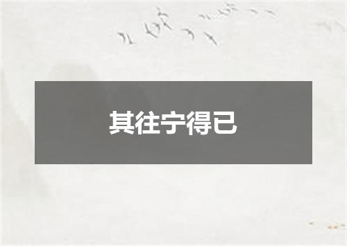 其往宁得已