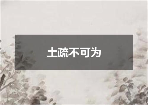 土疏不可为
