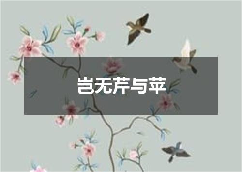 岂无芹与苹