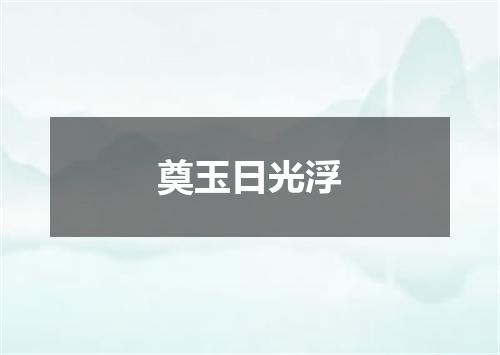 奠玉日光浮