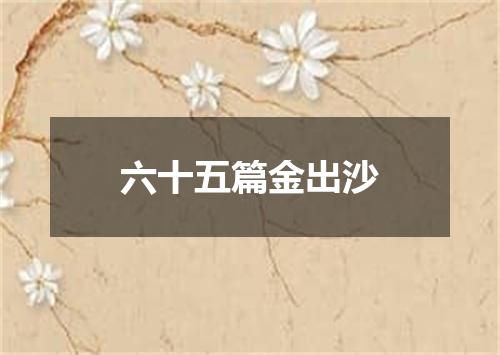 六十五篇金出沙