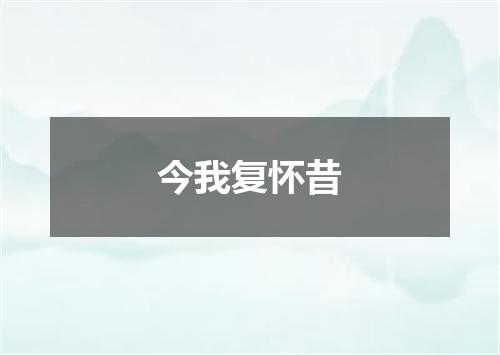 今我复怀昔