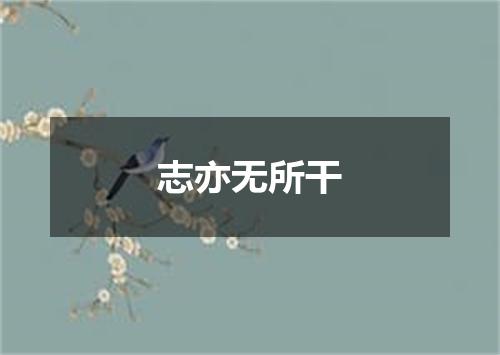 志亦无所干