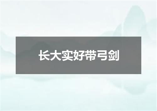 长大实好带弓剑