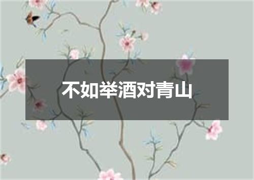 不如举酒对青山