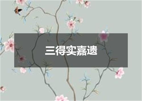 三得实嘉遗