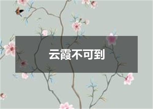 云霞不可到