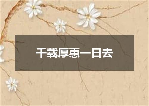 千载厚惠一日去