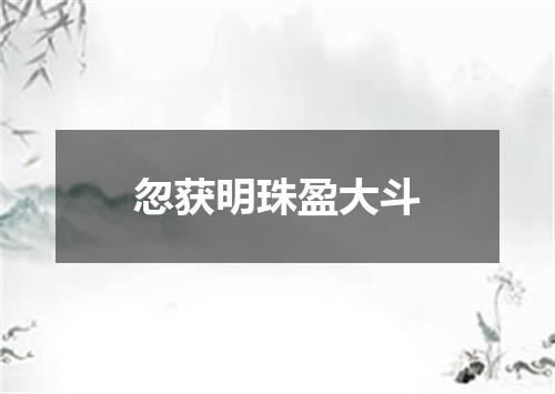 忽获明珠盈大斗