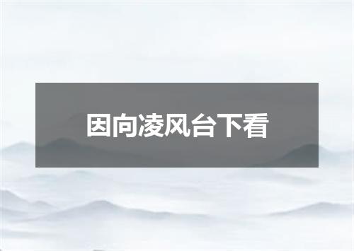 因向凌风台下看