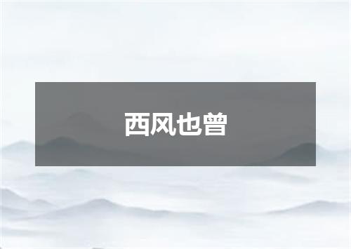 西风也曾