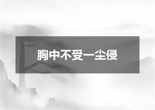 胸中不受一尘侵