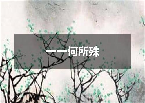 一一何所殊