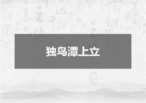 独鸟潭上立