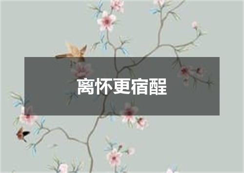 离怀更宿酲