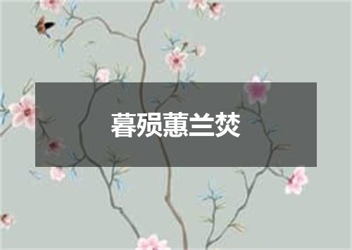 暮殒蕙兰焚