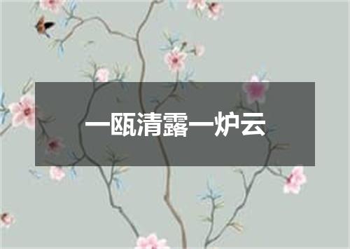一瓯清露一炉云