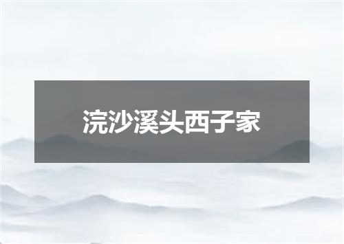 浣沙溪头西子家