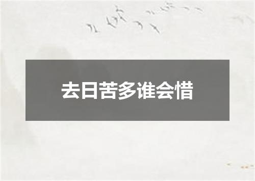 去日苦多谁会惜