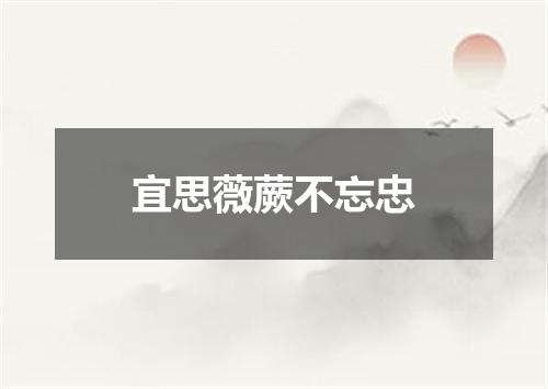 宜思薇蕨不忘忠