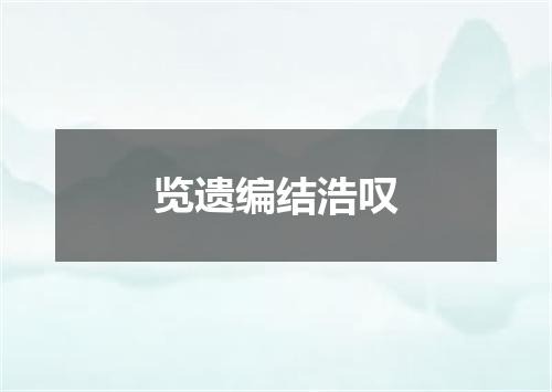 览遗编结浩叹