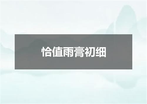 恰值雨膏初细