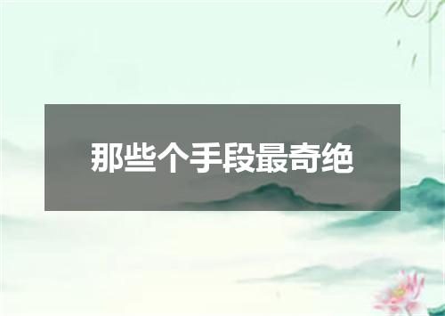 那些个手段最奇绝