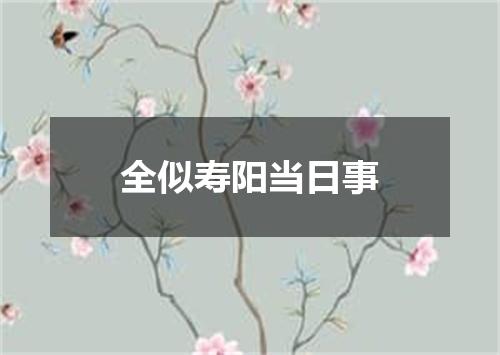 全似寿阳当日事