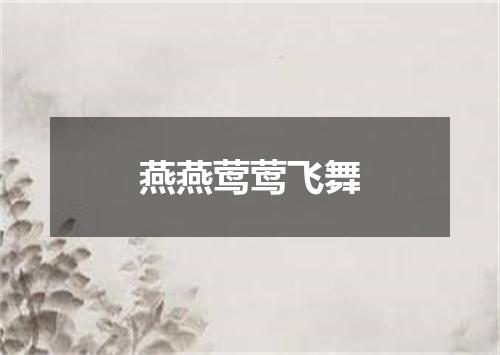燕燕莺莺飞舞