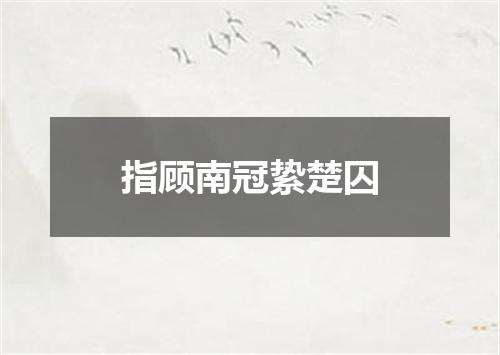 指顾南冠絷楚囚